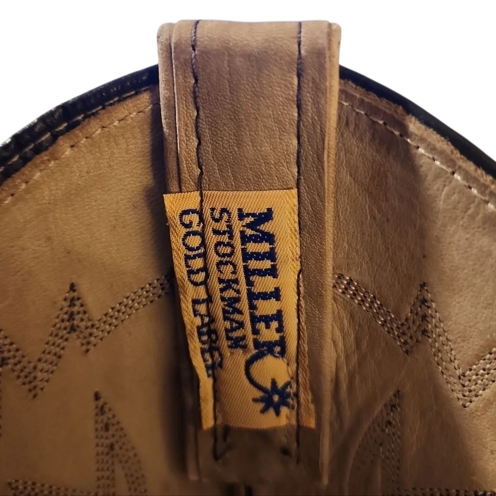 Vintage Miller Stockman Men's Western  Leather Cowboy Boots Size 8.5 D USA Made